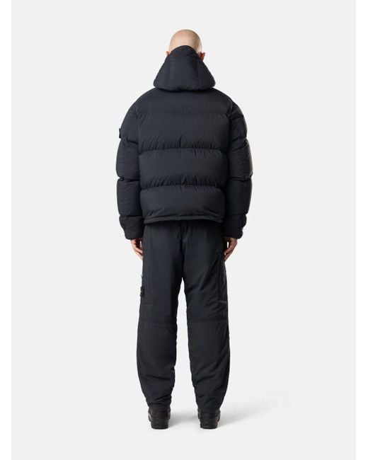 Stone Island Black Hooded Quilted Puffer Jacket for men