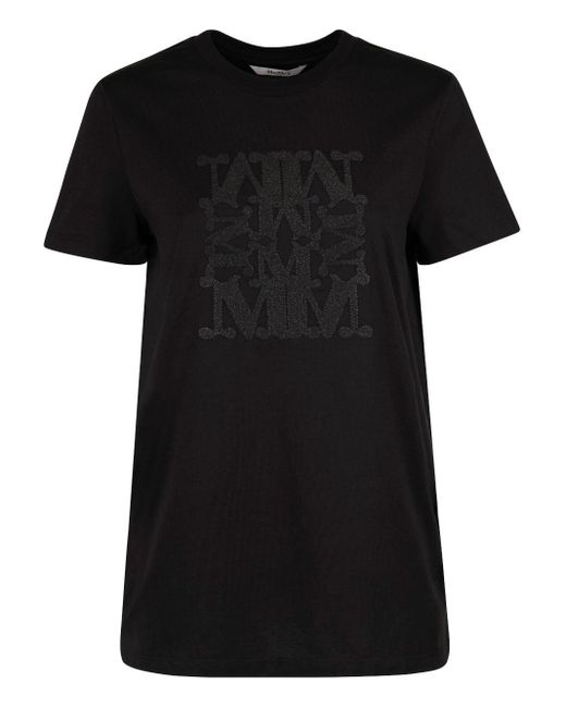 Max Mara Black T-Shirt With Application