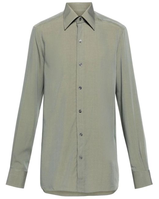Tom Ford Green Long-sleeve Lyocell Blend Shirt for men
