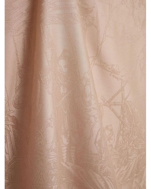 Ferragamo Natural Sl Pergamen Silk Jacquard Shawl