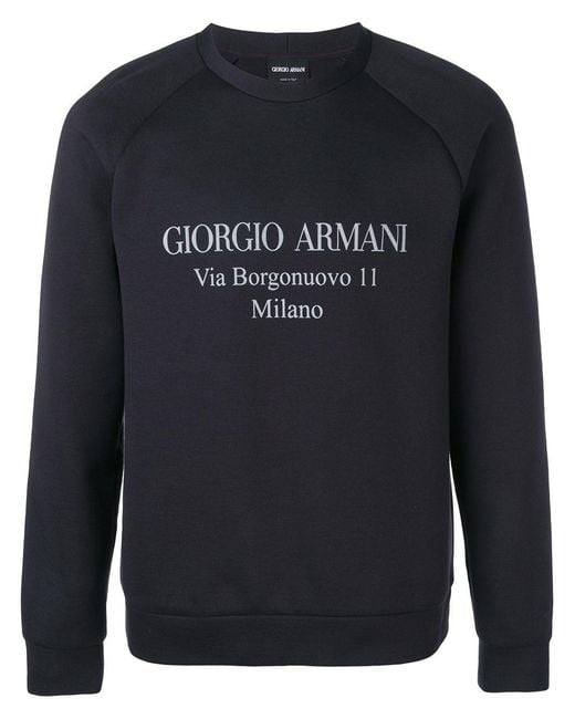 Giorgio Armani Blue Borgonuovo 11 Cotton Double Jersey Sweatshirt for men