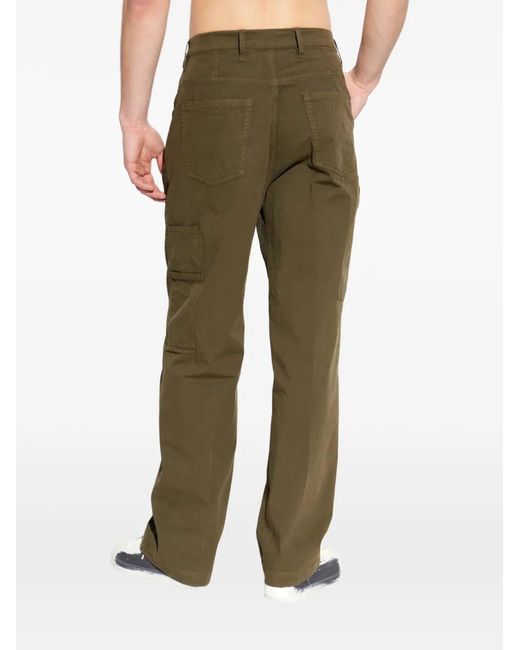 Dries Van Noten Green Pickerbys Cotton Trousers With Side Pocket for men