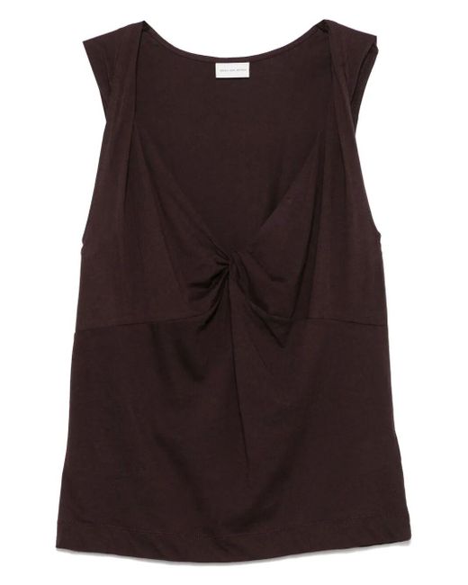 Dries Van Noten Brown Hantex Cotton Tank Top