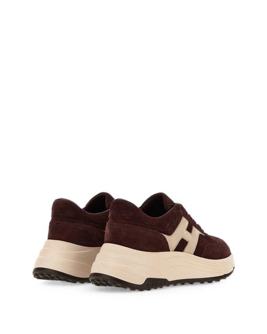 Hogan Brown Hi-Fi Suede Sneakers