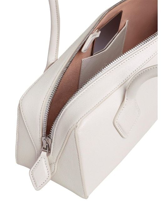 Alaïa White Le Teckel Medium Grained Leather Shoulder Bag