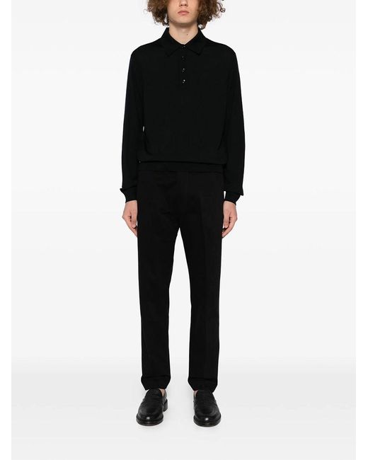 Tom Ford Black Wool Knitted Polo for men