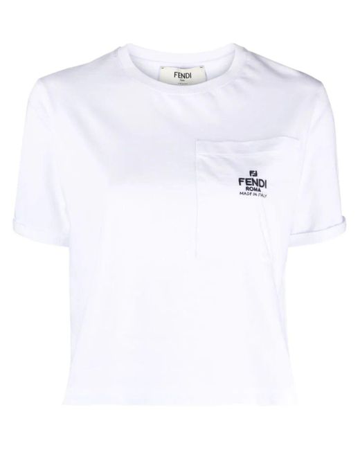 ` Roma` T-Shirt di Fendi in White