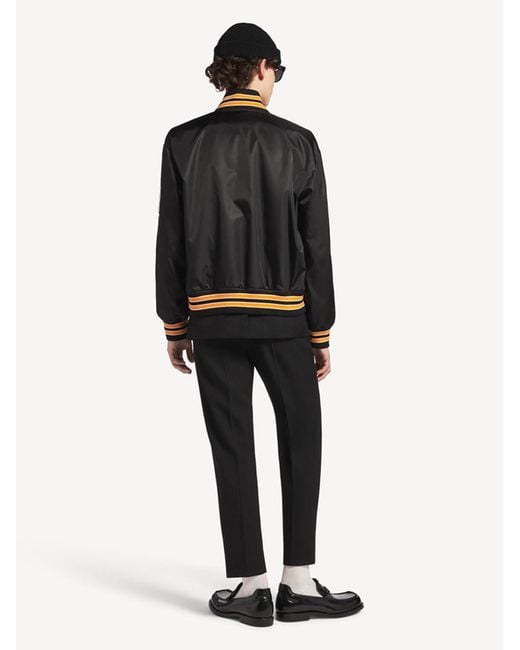 Balenciaga Black Satin Varsity Jacket for men