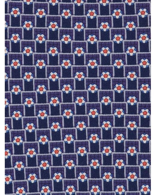 Ferragamo Purple Silk Tie Tournament Print for men