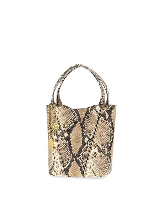 Chloé Metallic Tote Bag Chloé Spin Small In Python Effect Leather