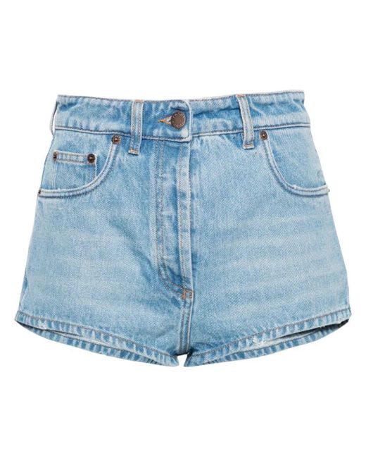 Prada Blue Denim Mini Shorts