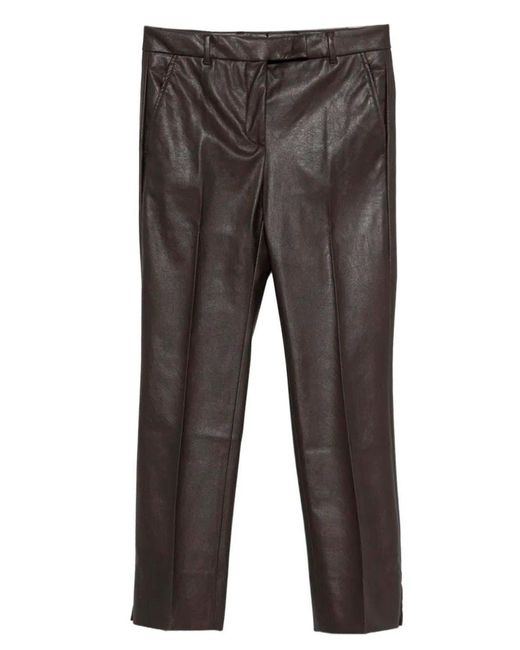 Incotex Gray Slim Fit Stretch Faux Leather Pants