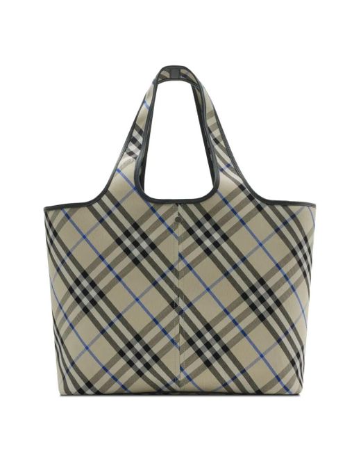 Burberry Gray Medium Check Tote