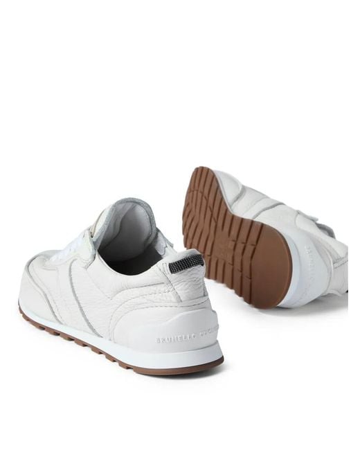 Brunello Cucinelli White Leather Sneakers