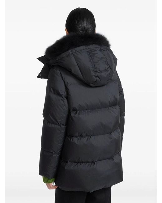 Yves Salomon Black Down Jacket "A" Line