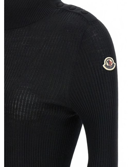 Moncler Black Knitted Wool Sweater
