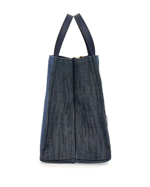 Ferragamo Blue Small Venna-Jacquard Tote Bag