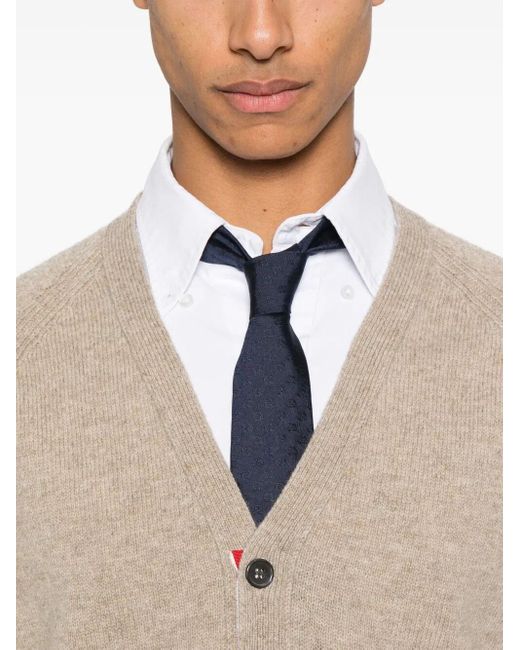 Thom Browne Natural V Neck Cardigan for men