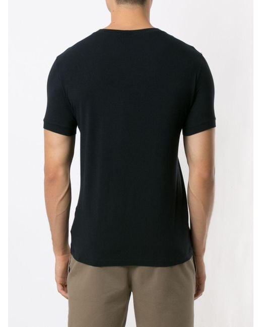 Giorgio Armani Black Asv Stretch-Viscose T-Shirt With Signature Logo Clothing for men