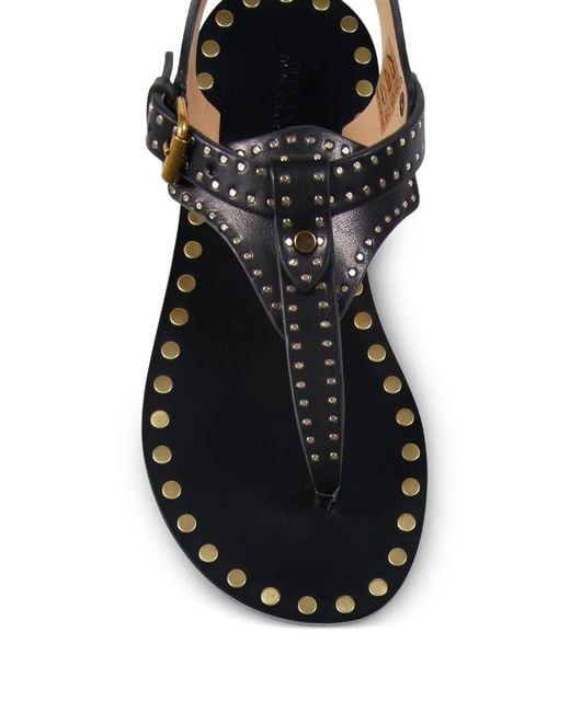 Isabel Marant White Joonya Studded Flat Sandals