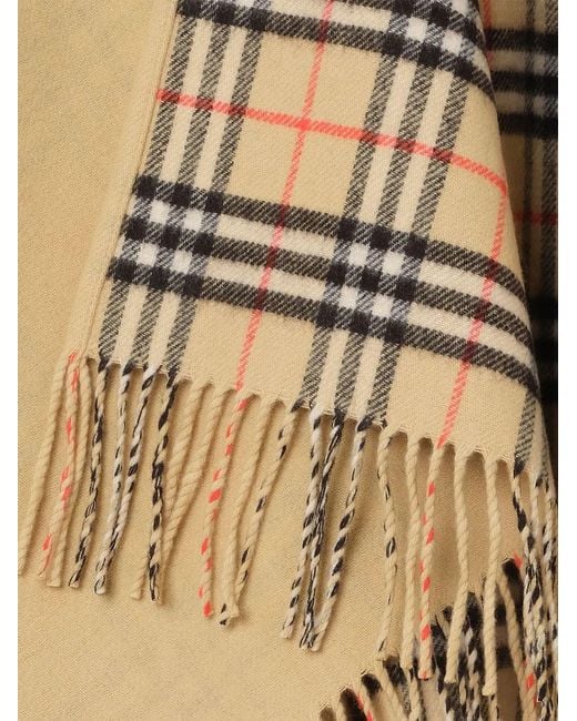 Burberry Natural Reversible Check Wool Cape