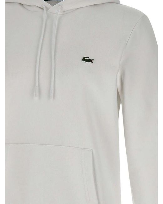Lacoste White Logo Hoodie for men