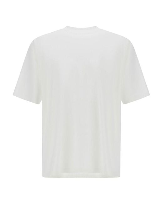 Herno White Stretch-Cotton Jersey T-Shirt With Scuba Details for men