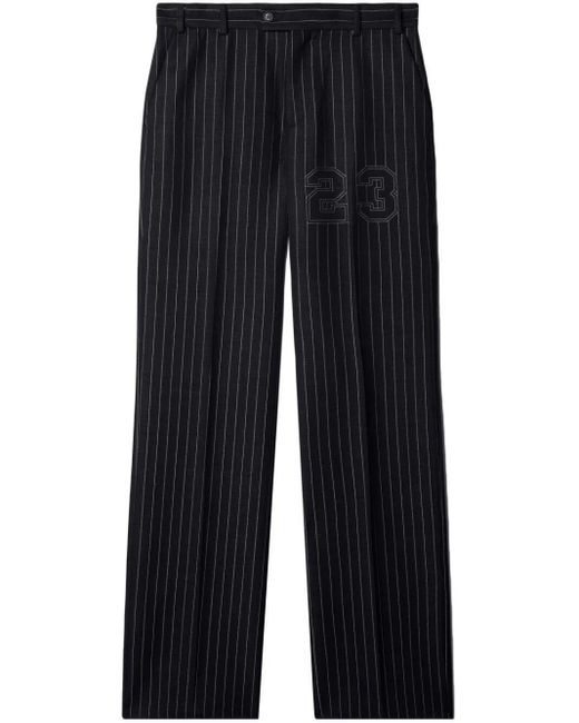 Off-White c/o Virgil Abloh Blue Off- 23 Logo Pinstripe Pants for men