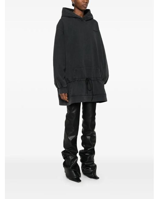 Alexander Wang Black Dropped Waist Hoodie Dress