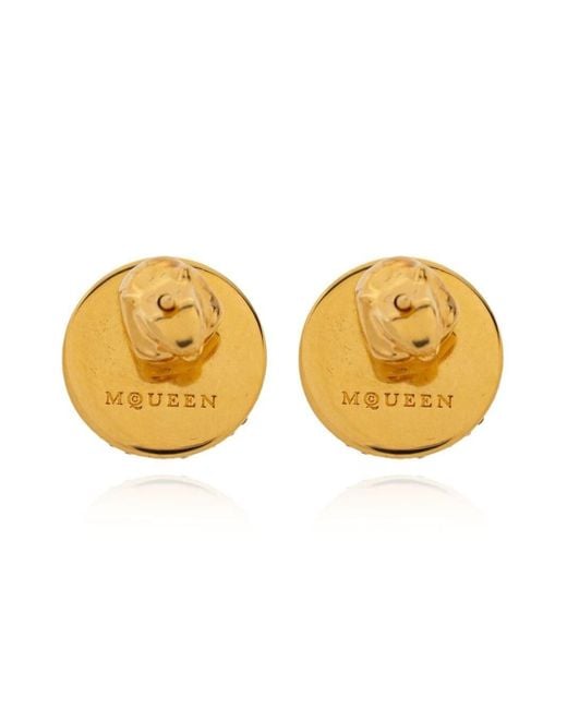 McQueen Metallic Sovereign Skull Earrings