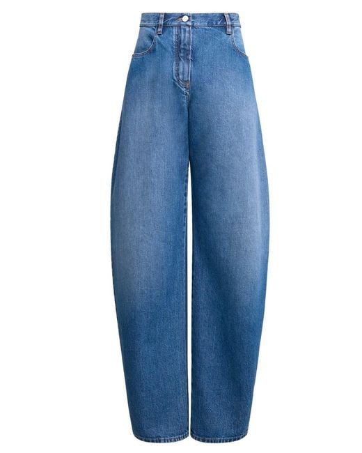 Alaïa Blue Low Round Pants Clothing