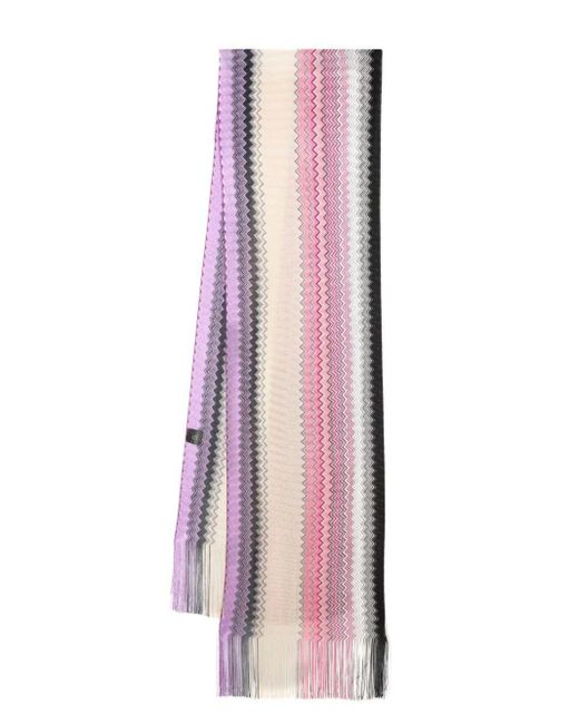 Missoni Pink Chevron-knit Scarf