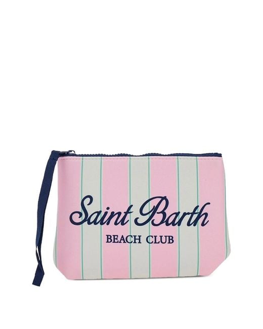 Mc2 Saint Barth White Pochette Alin À Rayures
