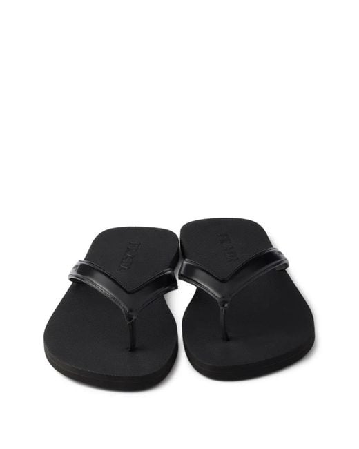 Prada White Leather Thong Sandals for men