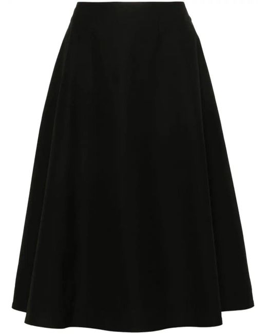 Bottega Veneta Black Flared Midi Skirt