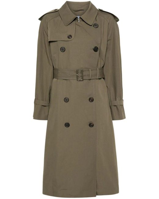Prada Double-breasted Trench Coat in Green | Lyst UK