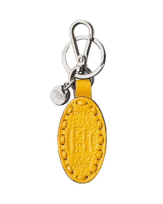 Fendi Metallic Selleria Keyring for men