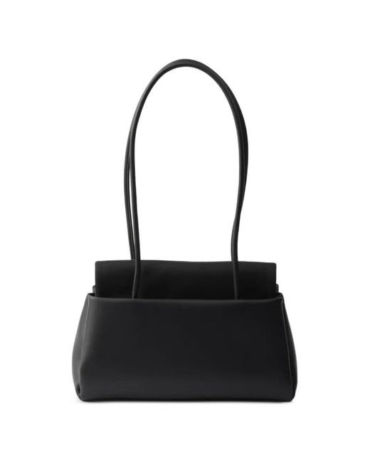 Prada Black Passage Medium Leather Bag With Re-Nylon Flap
