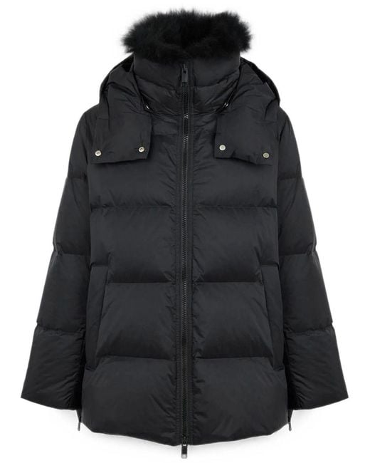 Yves Salomon Black Down Jacket "A" Line