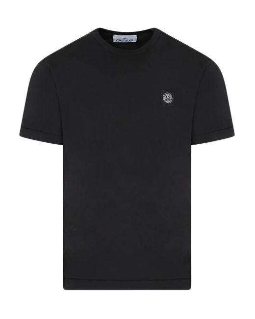 Stone Island Black T-Shirt With Logo for men