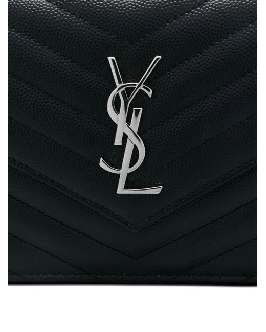 Saint Laurent Black Cassandre Envelope Chain Wallet