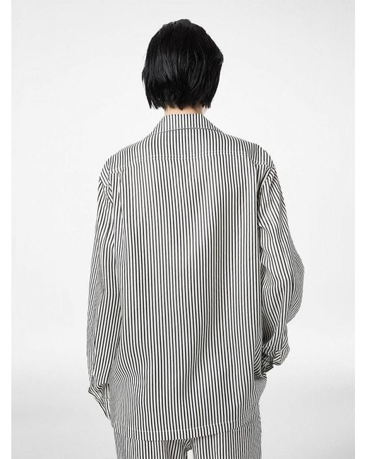Tom Ford Gray Striped Printed Shirt