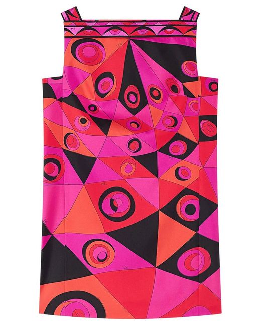 Emilio Pucci Pink Occhi Print Silk Dress