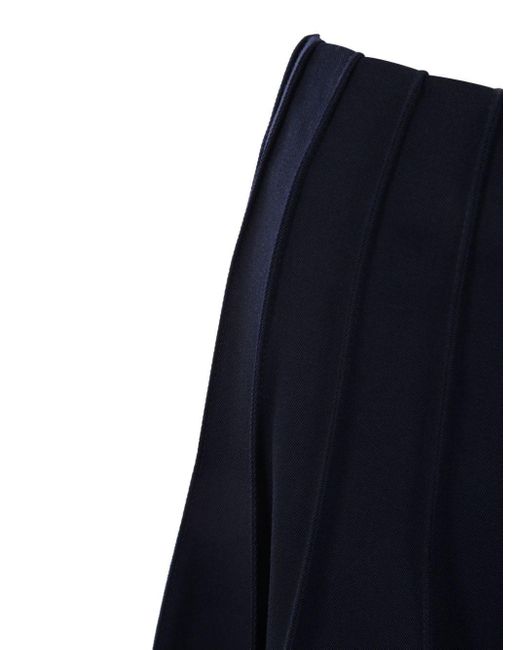 Bottega Veneta Blue Sartorial Wool Plissé Maxi Skirt