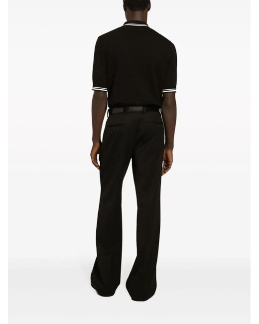 Dolce & Gabbana Black Short-Sleeved Polo-Shirt for men