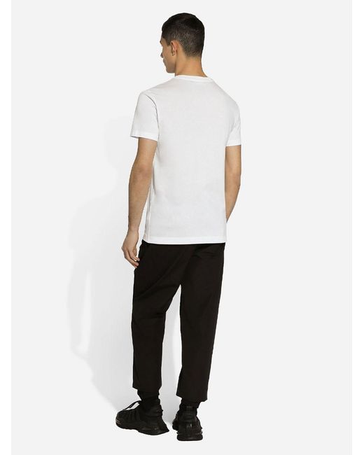 Dolce & Gabbana White Mini Short Sleeve T-Shirt for men