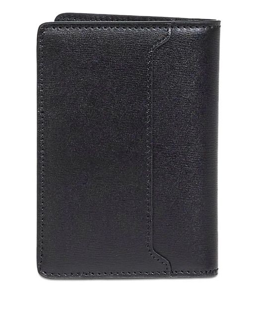 Fendi Black Ff Squared Leather Card Holder for men