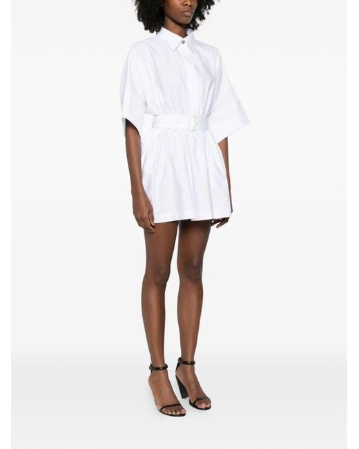 Givenchy White Cinched Waist Shirt Dress