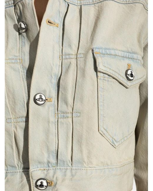 Vivienne Westwood White Marlene Crop Denim Jacket