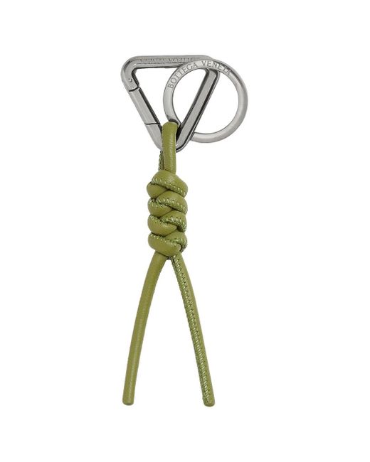 Bottega Veneta Green Triangle Key Ring With Hook for men